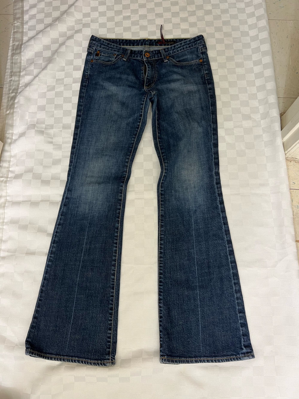 Ag Adriano Goldschmied Mid-Rise Flare Jeans in Indigo Blue - Picture 2 of 5